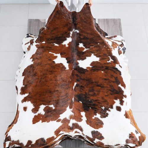 Tricolor Cowhide Rug Size 7'10" L x 7'1" W 9663