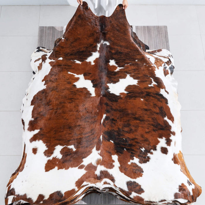 Tricolor Cowhide Rug Size 7'10" L x 7'1" W 9663