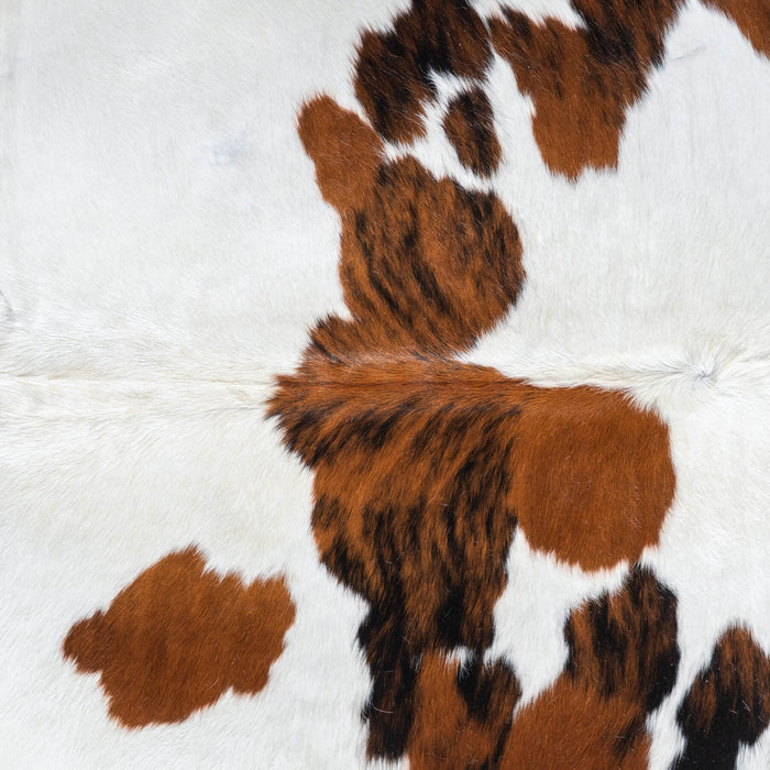 White Tricolor Cowhide Rug Size 7'3" L x 6'3" W 9665