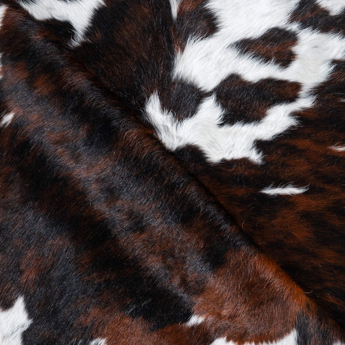 Dark Tricolor Cowhide Rug Size 7'4" L x 6'2" W 9666