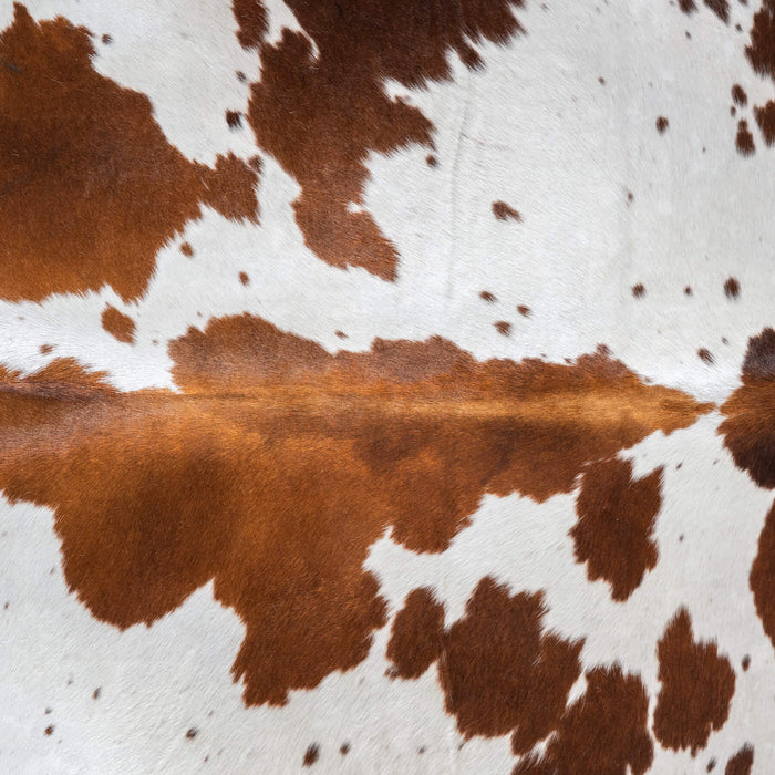 Brown and White Cowhide Rug Size 6'10" L x 6'1" W 9669