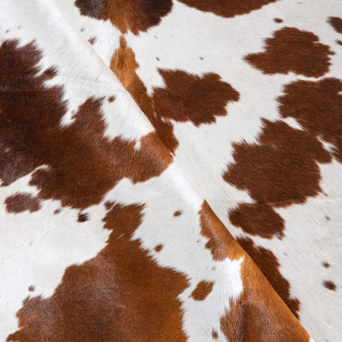 Brown and White Cowhide Rug Size 6'10" L x 6'1" W 9669