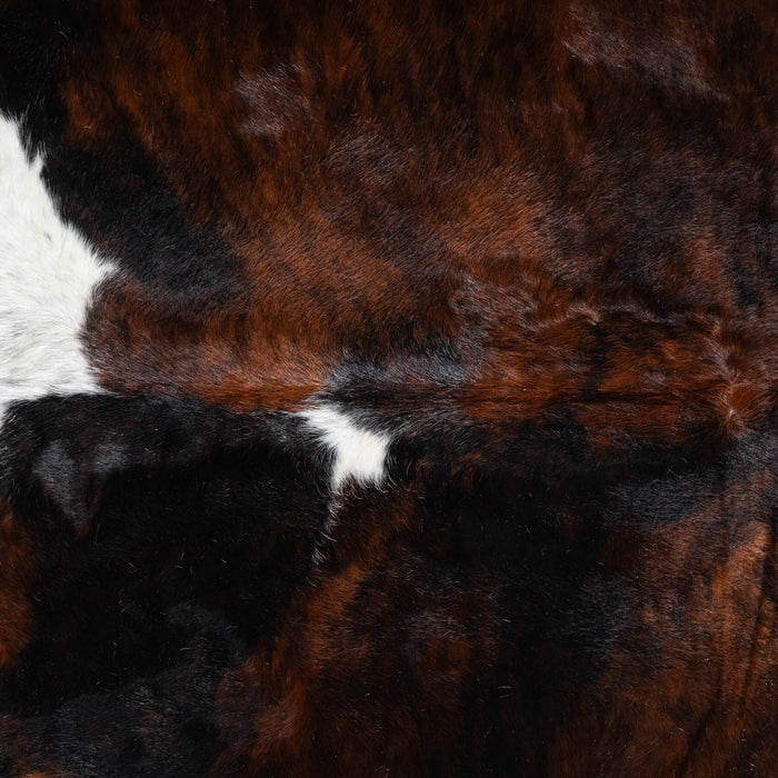 Dark Tricolor Cowhide Rug Size 7'11" L x 7'1" W 9670