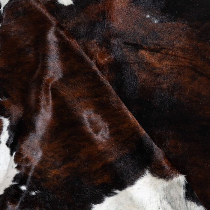 Dark Tricolor Cowhide Rug Size 7'11" L x 7'1" W 9670