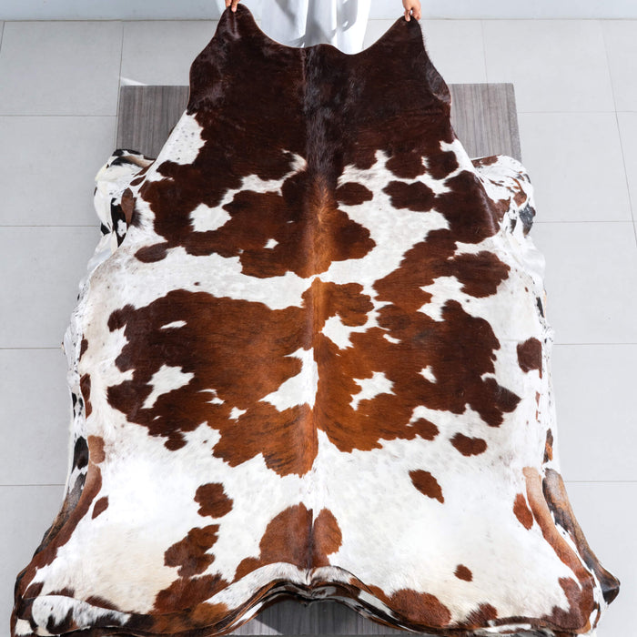 Tricolor Cowhide Rug Size 7'7" L x 6'7" W 9671