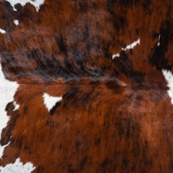 Tricolor Brindle Mix Cowhide Rug Size 7'2" L x 6'8" W 9676