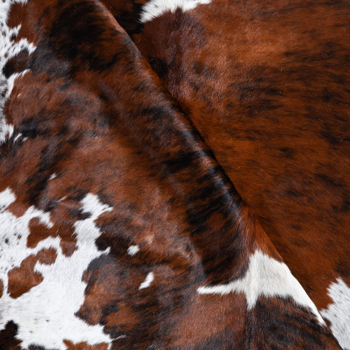 Tricolor Brindle Mix Cowhide Rug Size 7'2" L x 6'8" W 9676