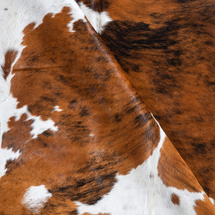 Tricolor Brindle Mix Cowhide Rug Size 7'0" L x 6'5" W 9677