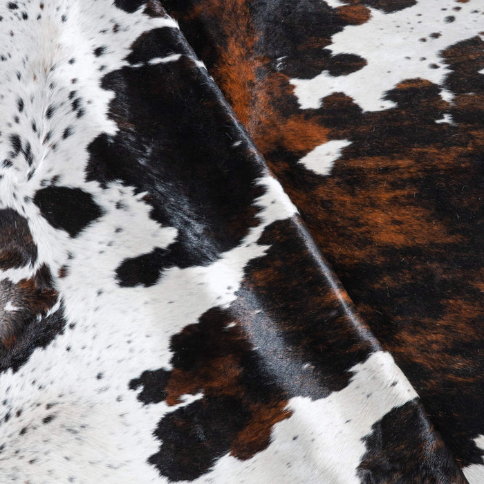 Dark Tricolor Cowhide Rug Size 7'1" L x 7'4" W 9678