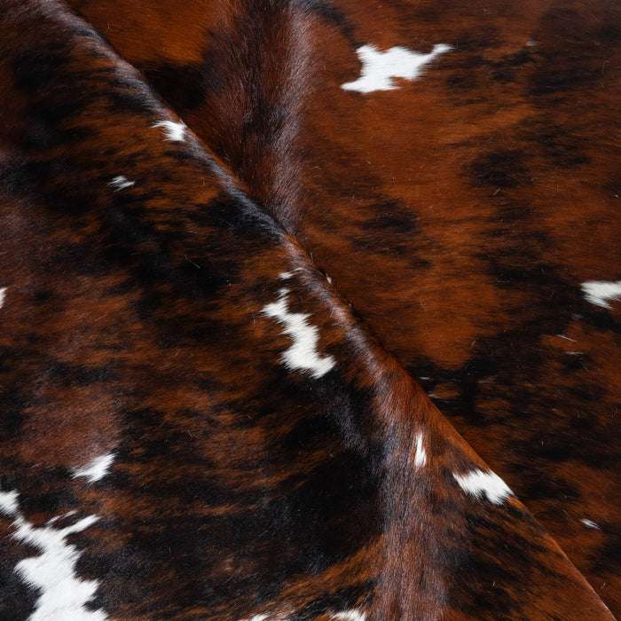 Tricolor Brindle Mix Cowhide Rug Size 7'2" L x 6'2" W 9679