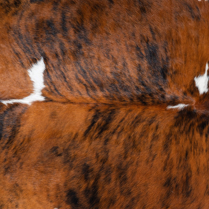 Tricolor Brindle Mix Cowhide Rug Size 7'8" L x 7'1" W 9683