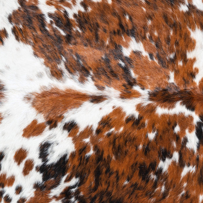 White Tricolor Cowhide Rug Size 7'11" L x 6'8" W 9684