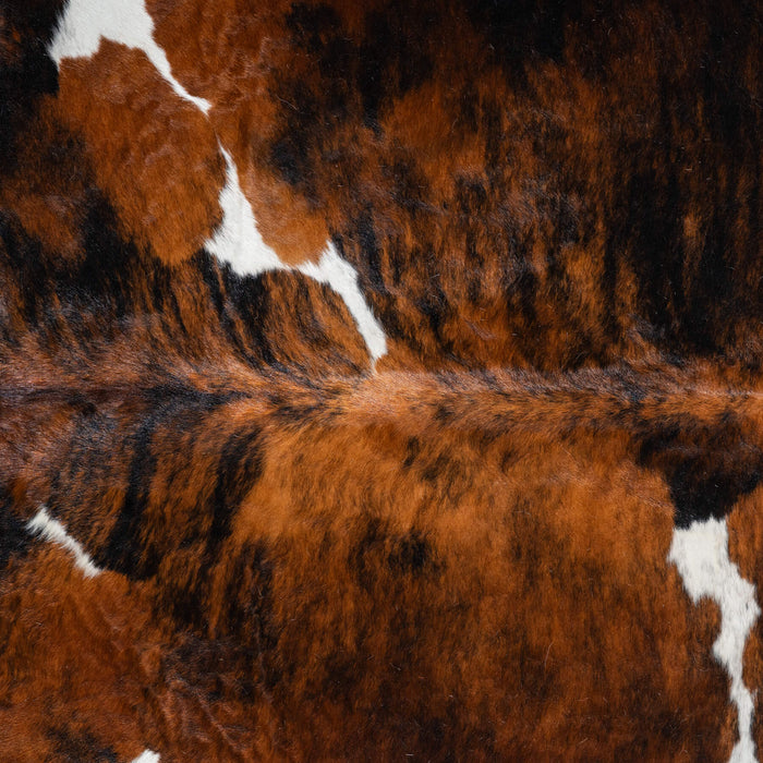 Tricolor Brindle Mix Cowhide Rug Size 7'9" L x 6'8" W 9688