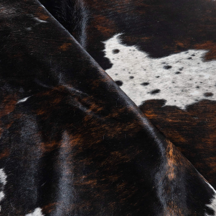 Dark Tricolor Cowhide Rug Size 6'8" L x 5'9" W 9689