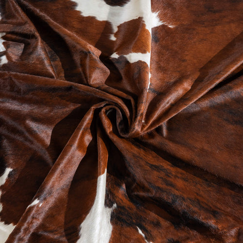Tricolor Brindle Mix Cowhide Rug Size 7'11" L x 7'2" W 9694