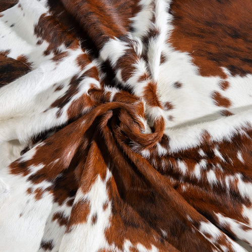 Tricolor Cowhide Rug Size 6'6" L x 5'10" W 9695