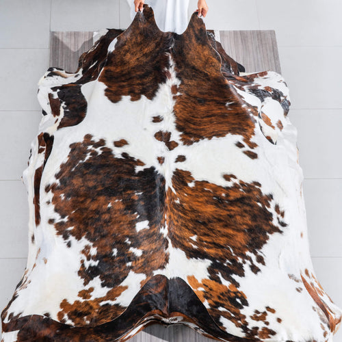 Tricolor Cowhide Rug Size 7'2" L x 6'9" W 9697