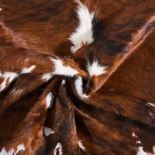 Vintage Tricolor Cowhide Rug Size 6'11" L x 5'8" W 9703