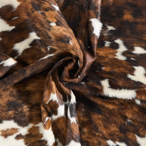 Vintage Tricolor Cowhide Rug Size 7'9" L x 6'10" W 9717