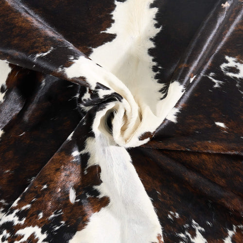 Vintage Tricolor Cowhide Rug Size 7'0" L x 5'10" W 9733