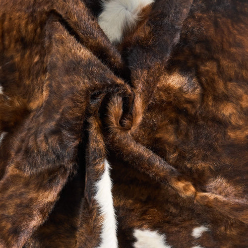 Vintage Tricolor Brindle Mix Cowhide Rug Size 7'10" L x 7'1" W 9741