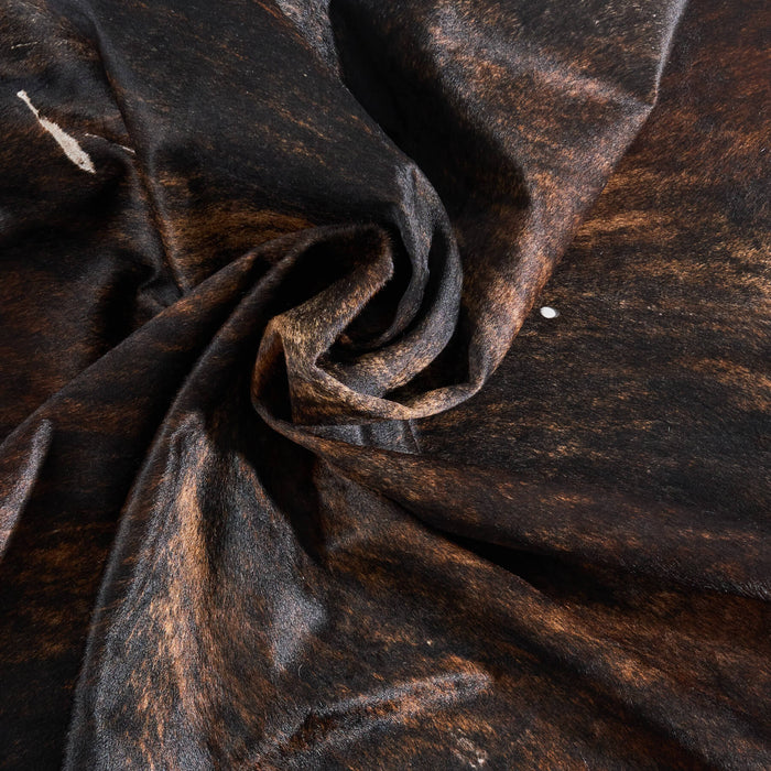 Vintage Dark Brindle Cowhide Rug Size 7'10" L x 7'2" W 9744