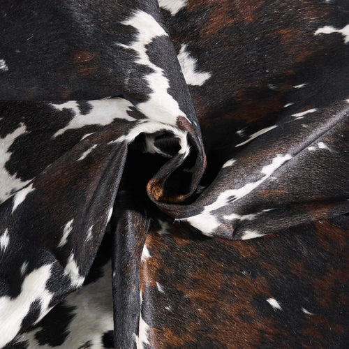 Vintage Tricolor Cowhide Rug Size 6'7" L x 6'6" W 9752