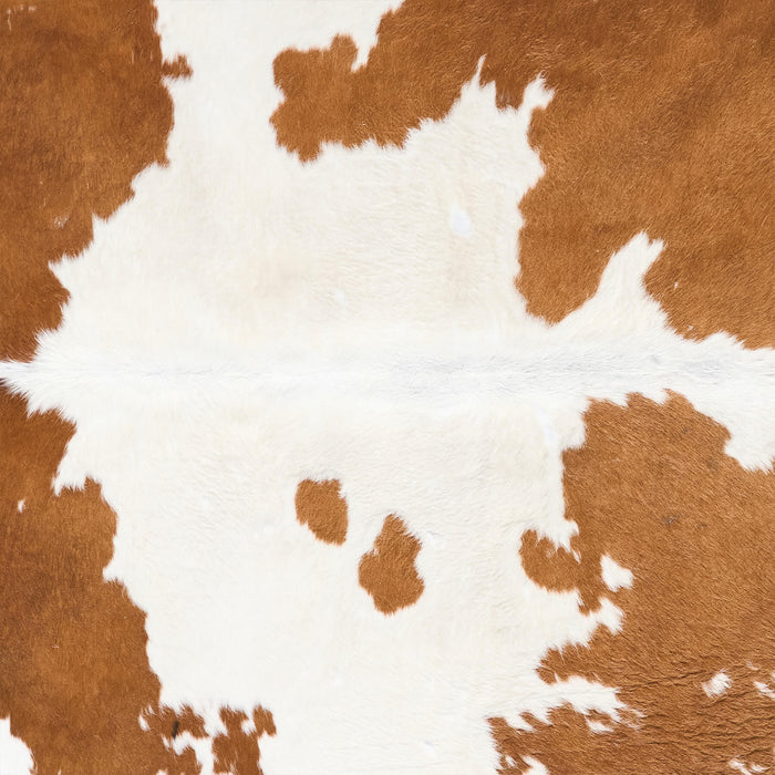 Vintage Brown and White Cowhide Rug Size 7'1" L x 5'7" W 9755