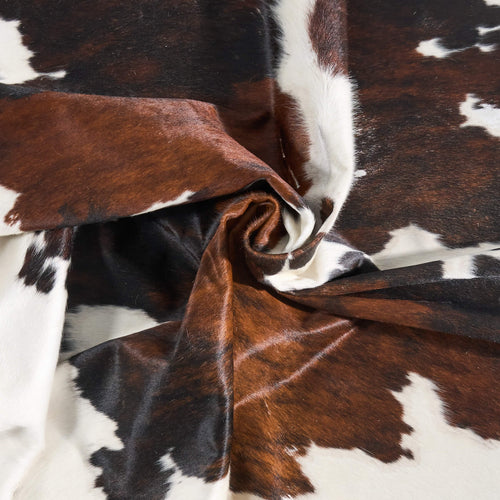 Vintage Tricolor Cowhide Rug Size 7'9" L x 7'3" W 9759