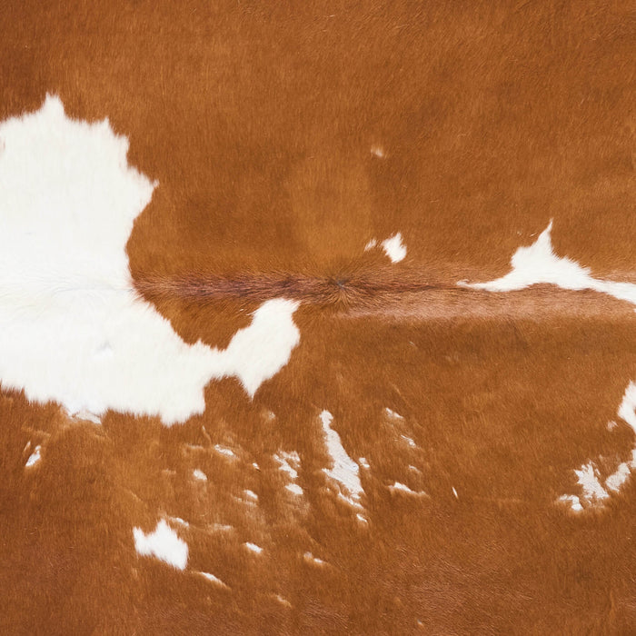 Vintage Brown and White Cowhide Rug Size 7'2" L x 6'4" W 9767