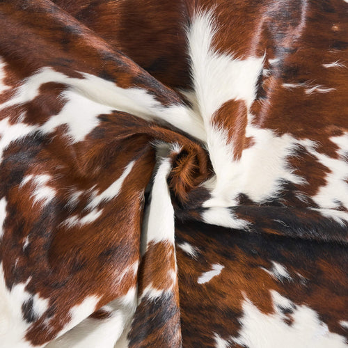 Vintage Tricolor Cowhide Rug Size 6'9" L x 6'6" W 9790
