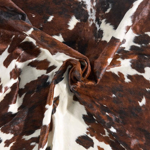 Vintage Tricolor Cowhide Rug Size 8'2" L x 7'4" W 9793