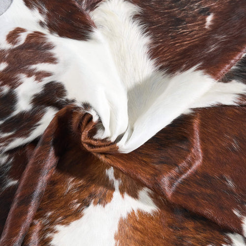 Vintage Tricolor Cowhide Rug Size 8'4" L x 7'5" W 9796