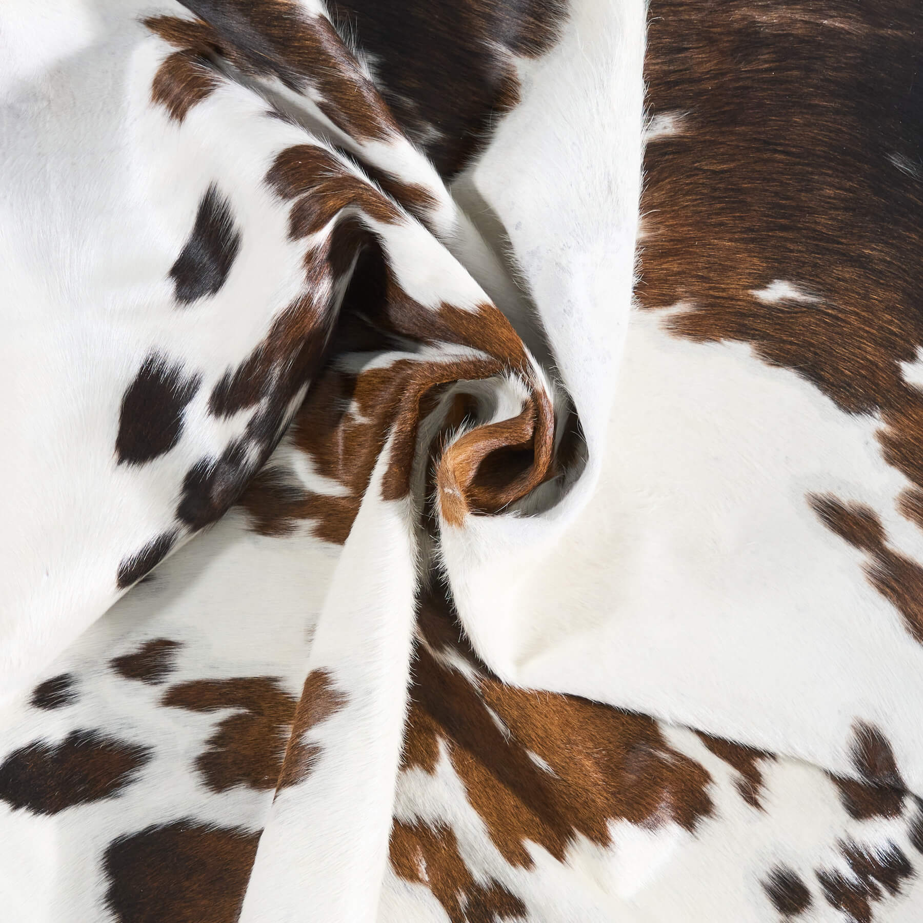 Vintage White Tricolor Cowhide Rug Size 7'5