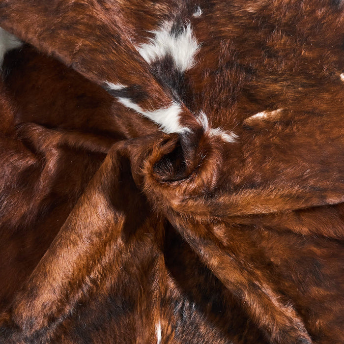 Vintage Brindle White Belly Cowhide Rug Size 6'2" L x 5'10" W 9804
