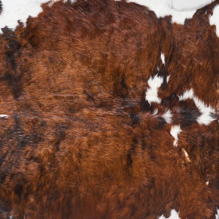 Vintage Brindle White Belly Cowhide Rug Size 6'2" L x 5'10" W 9804