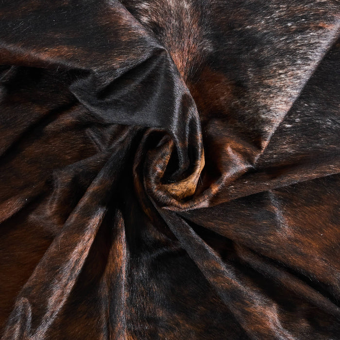 Vintage Dark Brindle Cowhide Rug Size 7'11" L x 7'2" W 9822