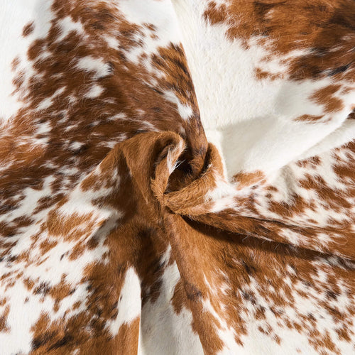 Vintage Tricolor Cowhide Rug Size 6'8" L x 6'1" W 9832