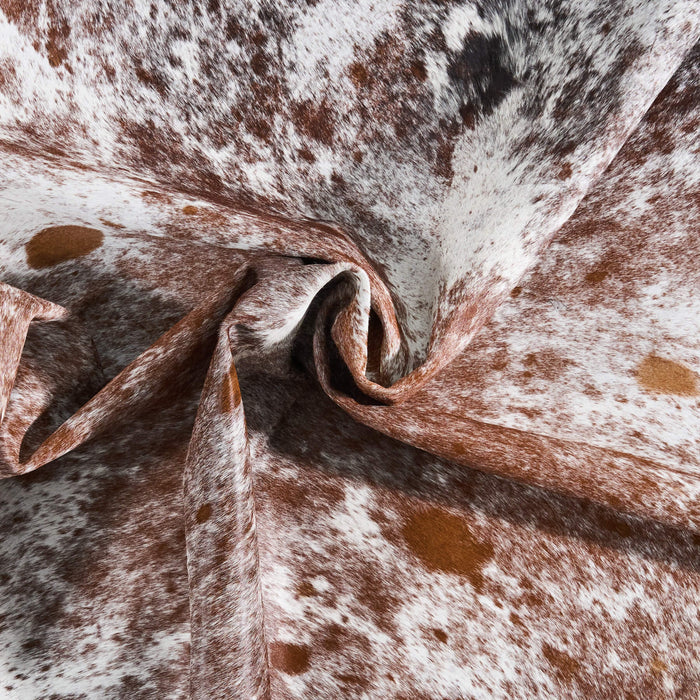Vintage Brown Salt and Pepper Cowhide Rug Size 7'0" L x 6'7" W 9849