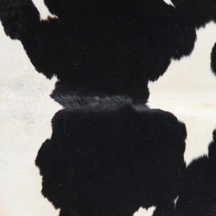 Vintage Black and White Cowhide Rug Size 7'1" L x 6'9" W 9853