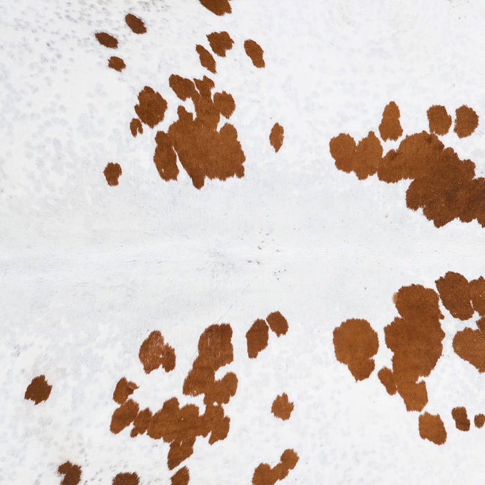 Vintage Brown and White Cowhide Rug Size 8'8" L x 7'2" W 9857