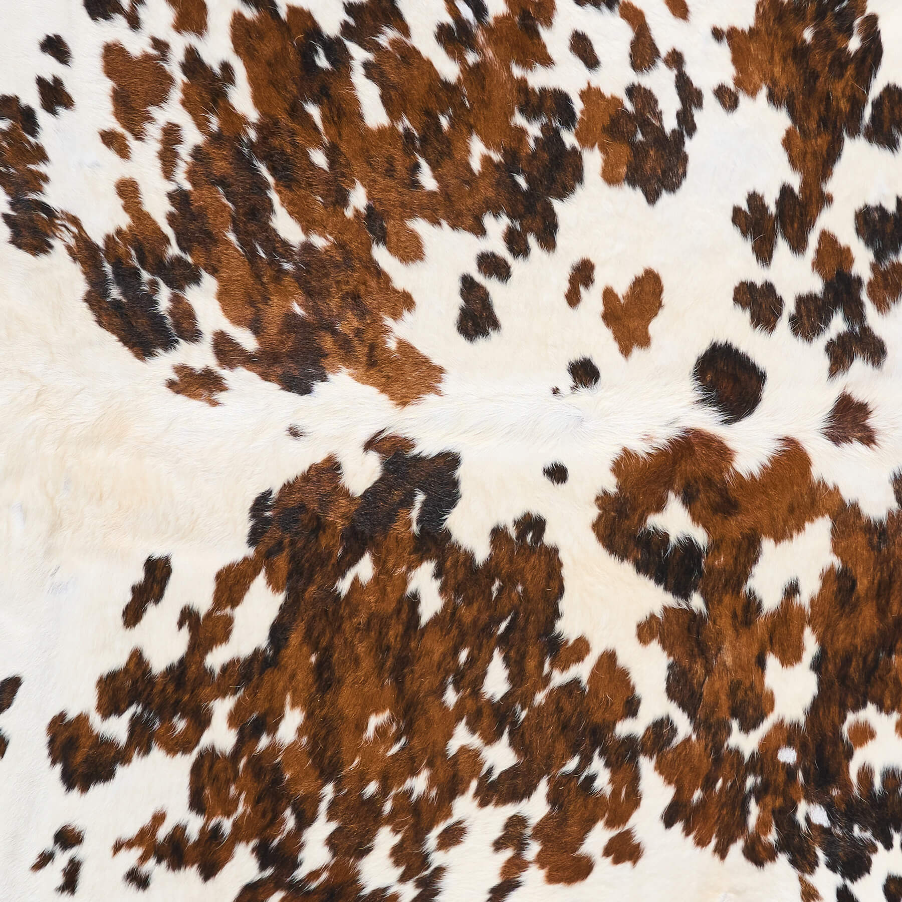 Vintage White Tricolor Cowhide Rug Size 7'6