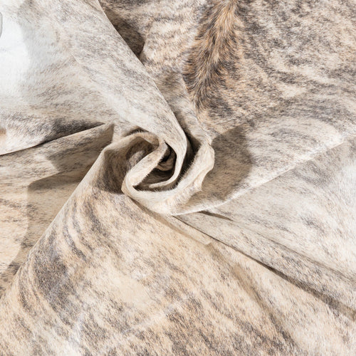 Brazilian Light Grey Brindle Cowhide Rug Size 7'5" L x 6'2" W 9905