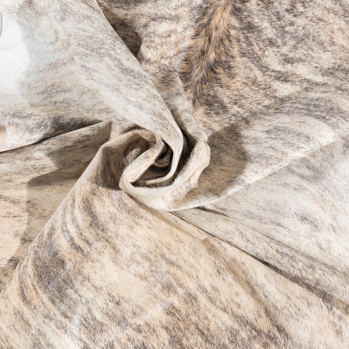 Brazilian Light Grey Brindle Cowhide Rug Size 7'5" L x 6'2" W 9905
