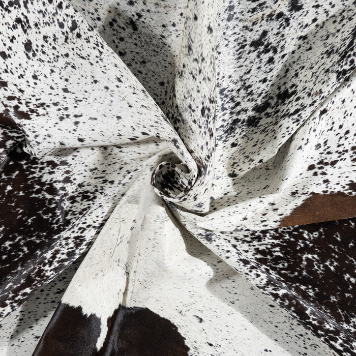 Brazilian Black Salt and Pepper Cowhide Rug Size 7'9" L x 7'3" W 9910