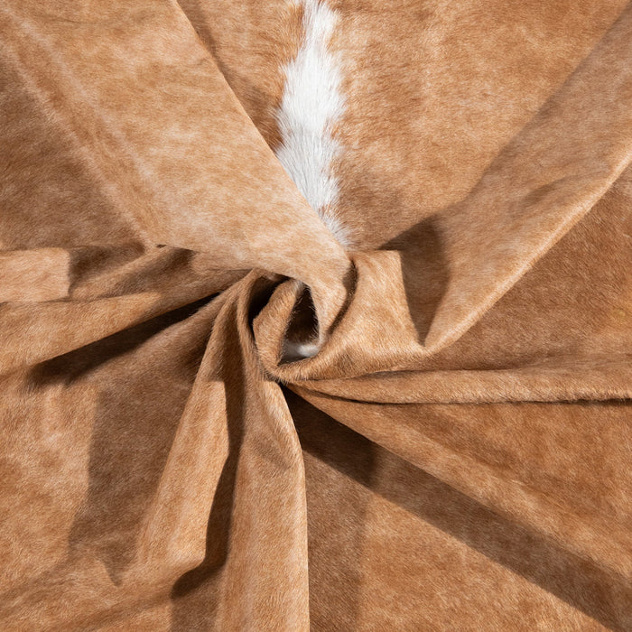 Brazilian Palomino and White Cowhide Rug Size 7'7" L x 6'9" W 9931