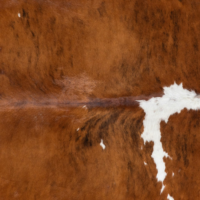 Brazilian Tricolor Brindle Mix Cowhide Rug Size 8'1" L x 6'11" W 9935