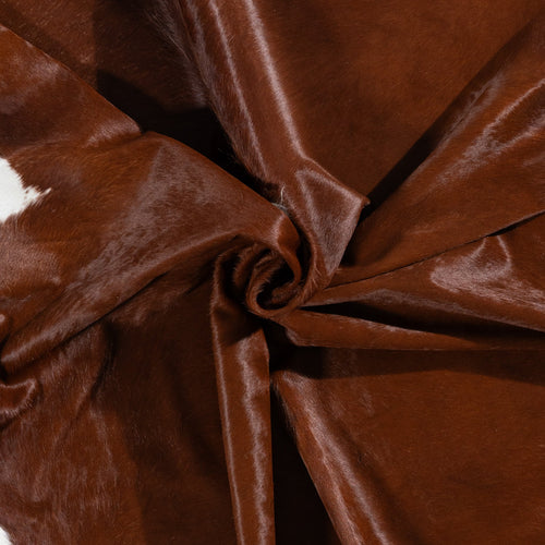 Brazilian Brown and White Cowhide Rug Size 8'2" L x 7'1" W 9938