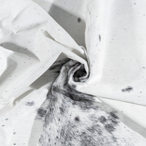 Brazilian Black and White Cowhide Rug Size 7'8" L x 7'3" W 9945