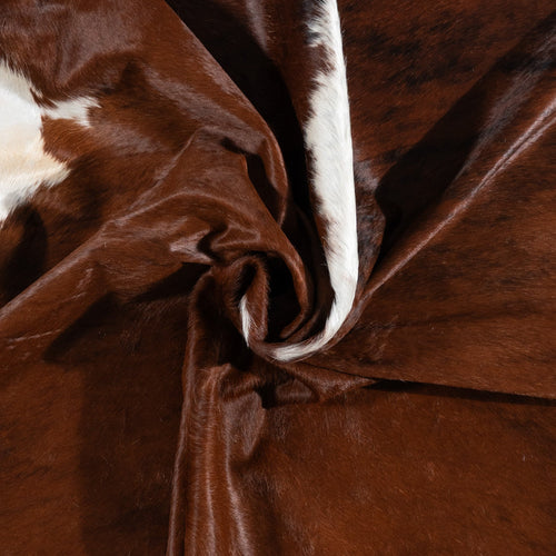 Brazilian Brindle White Belly and Backbone Cowhide Rug Size 8'6" L x 7'4" W 9952